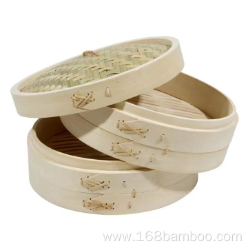 10 Inch Bamboo Steamer Basket Reusable Dumpling Maker